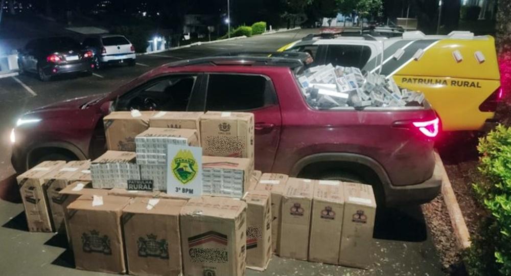 Polícia Militar apreende carga de cigarros em Coronel Vivida