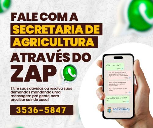 SECRETARIA DE AGRICULTURA DE DOIS VIZINHOS AGORA TAMBÉM ATENDE POR WHATSAPP