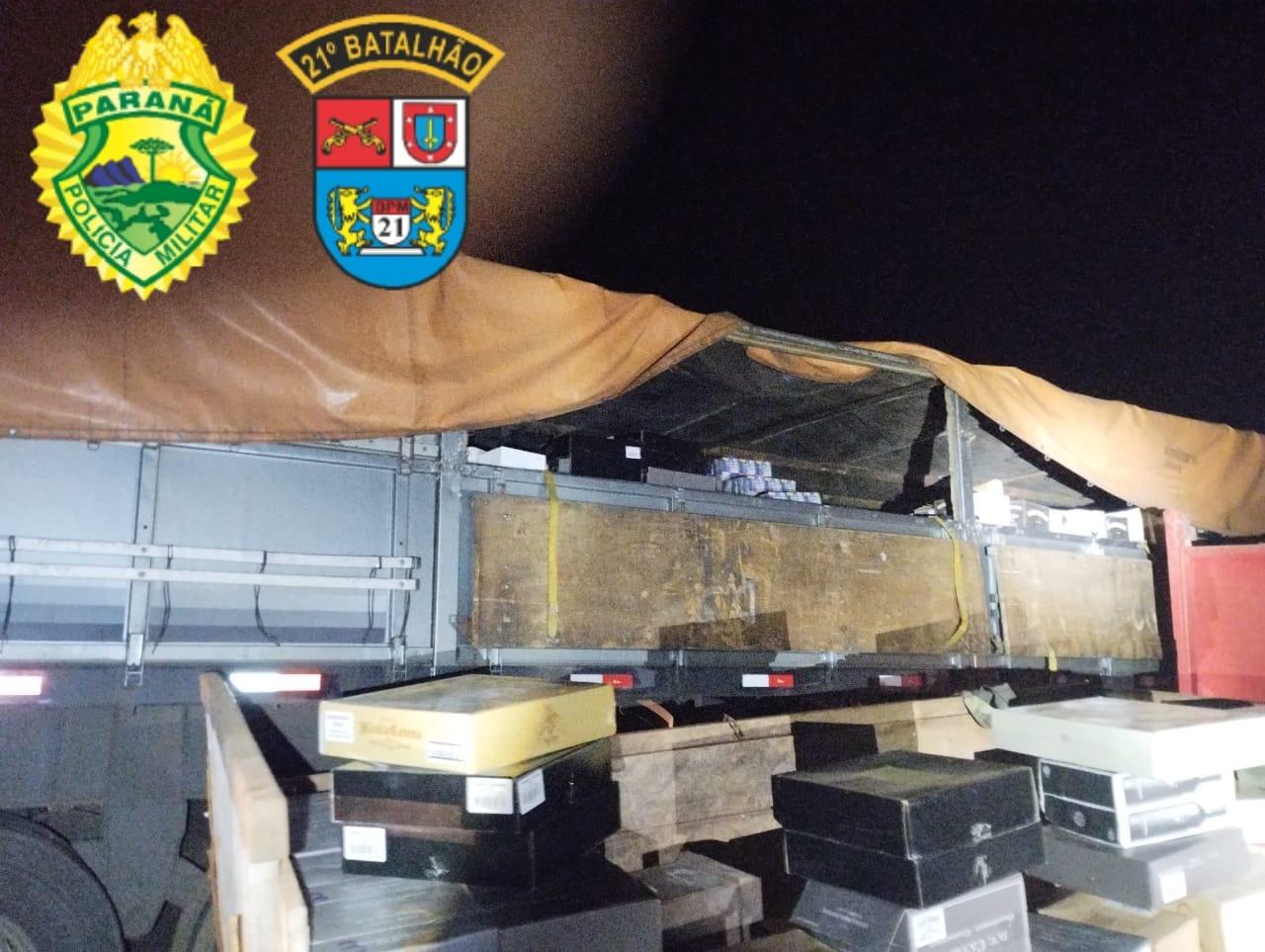 Polícia Militar apreende caminhão carregado com vinho avaliado em R$ 2 milhões