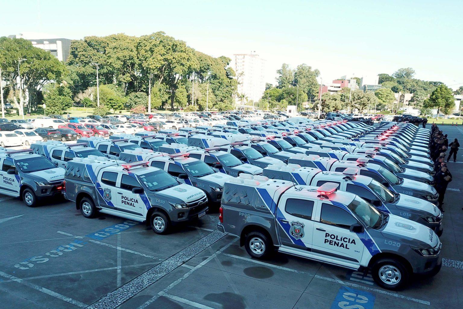 Polícia Penal recebe 225 novas viaturas e 1,4 mil coletes balísticos do estado