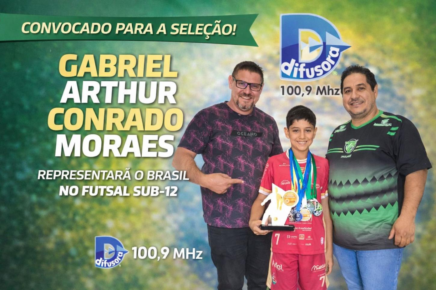Atleta de São Jorge D’Oeste é convocado para a Seleção Brasileira Sub-12 de Futsal