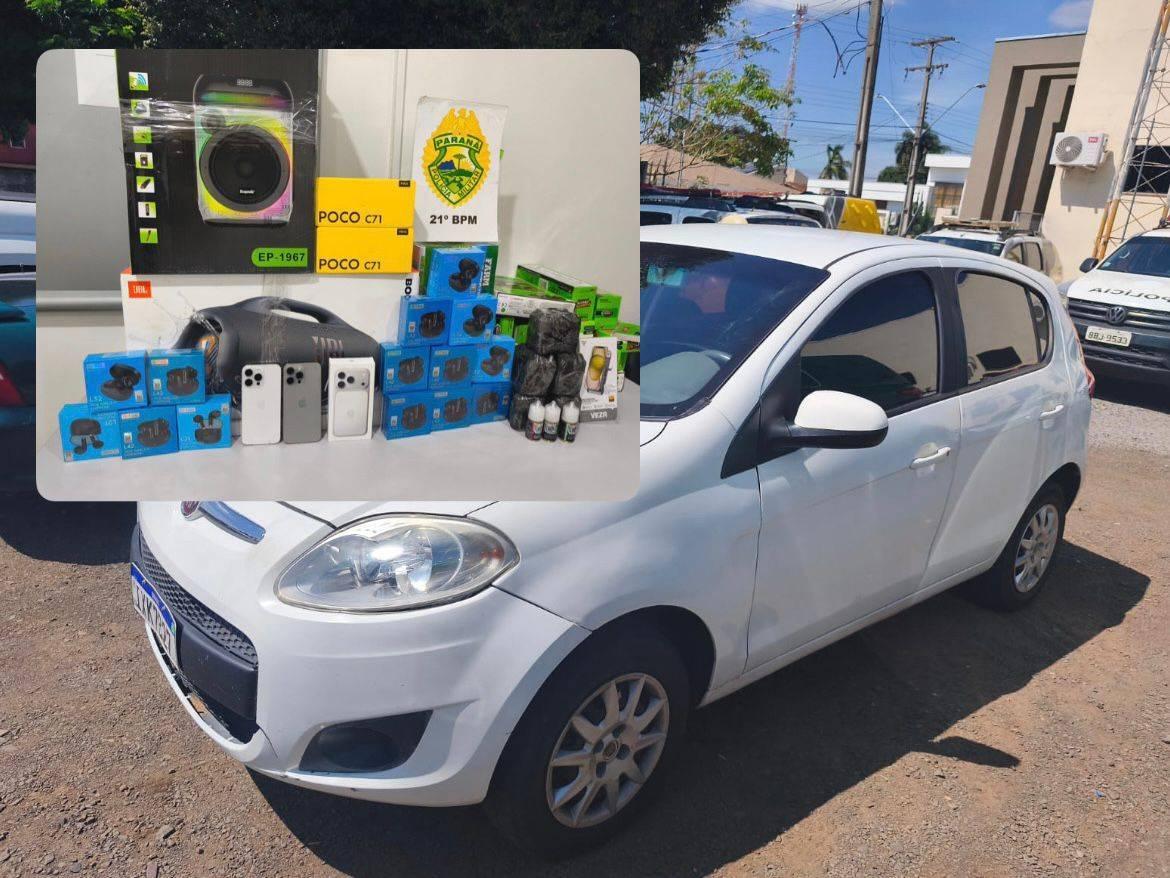 PM apreende veículo carregado com eletrônicos de origem paraguaia em Dois Vizinhos