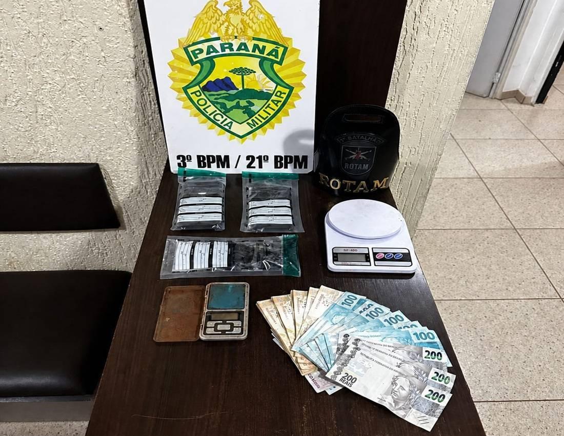 PM apreende cocaína e prende suspeito por tráfico na PR-281 entre Dois Vizinhos e São Jorge